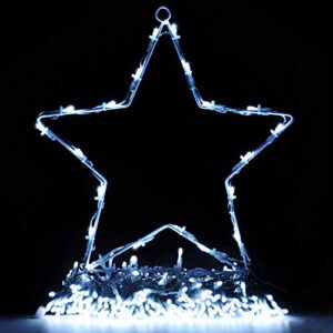 Joiedomi Christmas Outdoor Star String Lights, 335 LED 8 Lighting Modes Waterfall Lights for Christmas Tree Decorations, Home Party Wedding Garden Yard Patio Xmas Outdoor Décor (White)