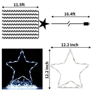 Joiedomi Christmas Outdoor Star String Lights, 335 LED 8 Lighting Modes Waterfall Lights for Christmas Tree Decorations, Home Party Wedding Garden Yard Patio Xmas Outdoor Décor (White)