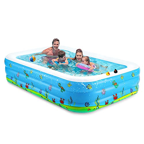 Inflatable Swimming Pool, TUBYIC Swimming Pool, 108“ x69” x24“ Full-Sized Family Inflatable Pools for Adults, Placed Room, Garden, Backyard, Outdoors Summer Water Party