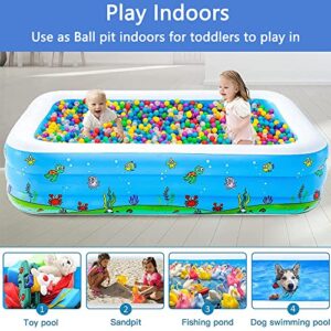 Inflatable Swimming Pool, TUBYIC Swimming Pool, 108“ x69” x24“ Full-Sized Family Inflatable Pools for Adults, Placed Room, Garden, Backyard, Outdoors Summer Water Party