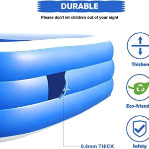 Inflatable Swimming Pool, TUBYIC Swimming Pool, 108“ x69” x24“ Full-Sized Family Inflatable Pools for Adults, Placed Room, Garden, Backyard, Outdoors Summer Water Party