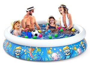 jasonwell inflatable kids kiddie pool – wading pool for toddler durable swimming pool family above ground pool summer outside round pools for children adults garden backyard (80.7wx18.5h)