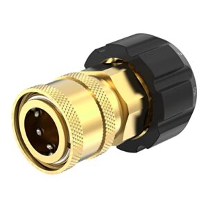 Twinkle Star 3/8" Quick Connect NPT to M22 14mm Metric Fitting for High Pressure Washer Gun and Hose, TWIS285