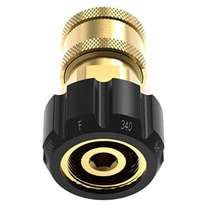 Twinkle Star 3/8" Quick Connect NPT to M22 14mm Metric Fitting for High Pressure Washer Gun and Hose, TWIS285