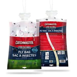 Pro Series Disposable Fly Bag Trap by Catchmaster - Bulk Pack of 2 Bait Included, Ready to Use Outdoors. XL Leak Proof Long-Lasting Easy Cleanup Water Hang Unscrew Simple Environment Non-Toxic