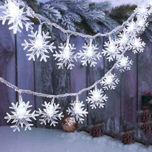 kailedi christmas lights, 19.6 ft 40 led snowflake string lights battery operated, 2 modes waterproof fairy lights for xmas party garden patio bedroom decor indoor outdoor
