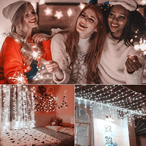 KAILEDI Christmas Lights, 19.6 ft 40 LED Snowflake String Lights Battery Operated, 2 Modes Waterproof Fairy Lights for Xmas Party Garden Patio Bedroom Decor Indoor Outdoor