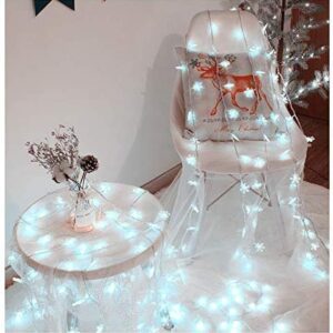 KAILEDI Christmas Lights, 19.6 ft 40 LED Snowflake String Lights Battery Operated, 2 Modes Waterproof Fairy Lights for Xmas Party Garden Patio Bedroom Decor Indoor Outdoor