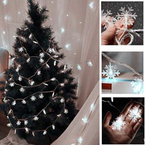 KAILEDI Christmas Lights, 19.6 ft 40 LED Snowflake String Lights Battery Operated, 2 Modes Waterproof Fairy Lights for Xmas Party Garden Patio Bedroom Decor Indoor Outdoor