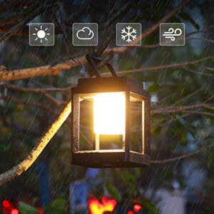 Solar Lantern Outdoor Waterproof with USB, Rechargeable LED Indoor Outdoor Table Lamp, 3-Level Brightness Portable Solar Camping Lanterns, Touch Control NightLight for Patio/Bedroom/Reading/Walking