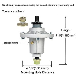 q&p 7 Point Star Used on 42" 48" 54" Decks Spindle Assembly Bracket Replaces GY20454 GY20867 GY20962 GY 21098, AUC15811, 82-359 285-851