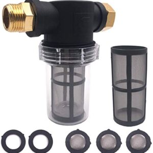 HuaYao 2Pack Sediment Filter Attachment for Garden Hoses and Pressure Washers 3/4" 100 Mesh Screen