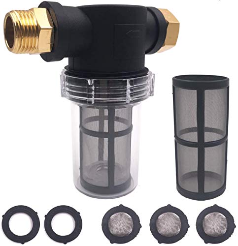 HuaYao 2Pack Sediment Filter Attachment for Garden Hoses and Pressure Washers 3/4" 100 Mesh Screen