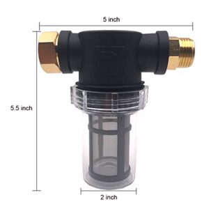 HuaYao 2Pack Sediment Filter Attachment for Garden Hoses and Pressure Washers 3/4" 100 Mesh Screen