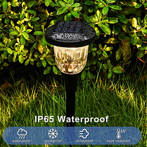 GIGALUMI Outdoor Solar Lights for Yard, 6 Pack Color Changing+Warm White Solar Lights Outdoor Waterproof IP65, Dream Dynamic Solar Pathway Lights for Garden Yard Lawn Landscape Walkway