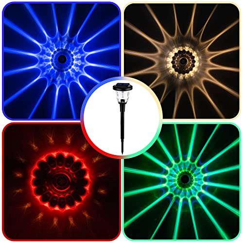 GIGALUMI Outdoor Solar Lights for Yard, 6 Pack Color Changing+Warm White Solar Lights Outdoor Waterproof IP65, Dream Dynamic Solar Pathway Lights for Garden Yard Lawn Landscape Walkway