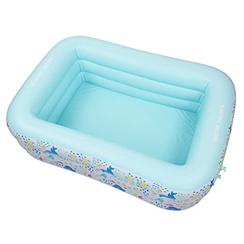 Goxowo Small Inflatable Plastic Pool Backyard Blow Up Pools for Family Mini Lounge Swimming Pool Above Ground for Garden Outdoor Party Beach (71" X 53" X 24")