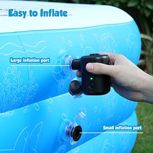 PartyGears Inflatable Swimming Pool for Kids, 120" X 72" X 22" Family Full-Sized Inflatable Kiddie Lounge Pool for Adult & Ages 3+,Good for Outdoor, Garden, Backyard Use, Blue