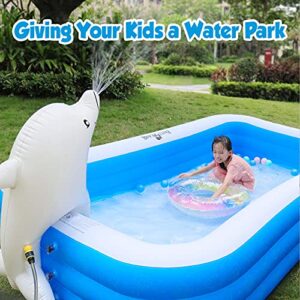 PartyGears Inflatable Swimming Pool for Kids, 120" X 72" X 22" Family Full-Sized Inflatable Kiddie Lounge Pool for Adult & Ages 3+,Good for Outdoor, Garden, Backyard Use, Blue