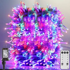 christmas lights outdoor 405ft 1000 led long string lights, waterproof plug in twinkle fairy lights with remote, 8 modes timer dimmable for xmas tree christmas decorations garden party warm white