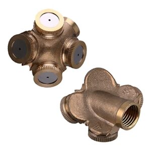 bettomshin misting spray nozzle, 1/2bspf brass 4 holes garden sprinklers irrigation connector fitting 2pcs