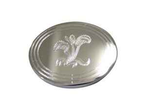 kiola designs silver toned etched oval venus fly trap carnivorous plant magnet