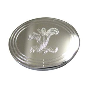 Kiola Designs Silver Toned Etched Oval Venus Fly Trap Carnivorous Plant Magnet