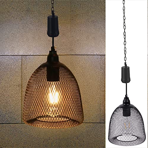 Battery Operated Hanging Light with 6 Hours Timer-Outdoor Indoor Pendant Chandelier Waterproof Lamp Lantern for Gazebo Porch Garden Patio Decorative Metal Warm White Bulb