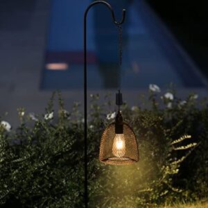 Battery Operated Hanging Light with 6 Hours Timer-Outdoor Indoor Pendant Chandelier Waterproof Lamp Lantern for Gazebo Porch Garden Patio Decorative Metal Warm White Bulb