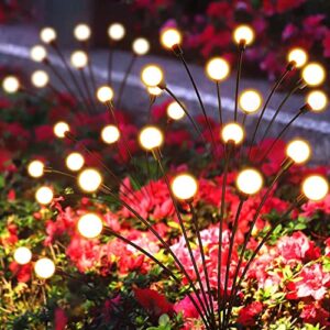 Solar Powered Firefly Lights,Starburst Swaying Solar Lights,Solar Garden Lights Decorative,Solar Outdoor Lights,for Yard Patio Landscape Decorative Christmas Gifts,Warm White (4 Pack)