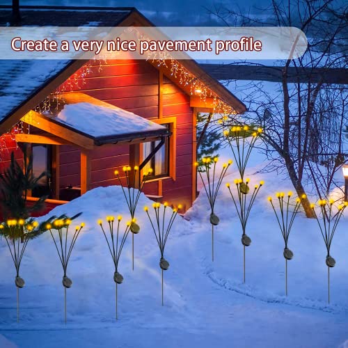 Solar Powered Firefly Lights,Starburst Swaying Solar Lights,Solar Garden Lights Decorative,Solar Outdoor Lights,for Yard Patio Landscape Decorative Christmas Gifts,Warm White (4 Pack)