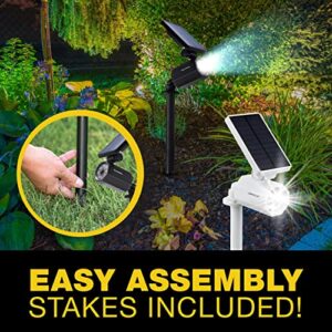 Bell+Howell Bionic Spotlight White Solar Outdoor Lights with Motion Sensor Super Bright 8 Bulb LED Lights Waterproof Landscape Security Lights for Patio Garden Solar Lights Outdoor As Seen On TV