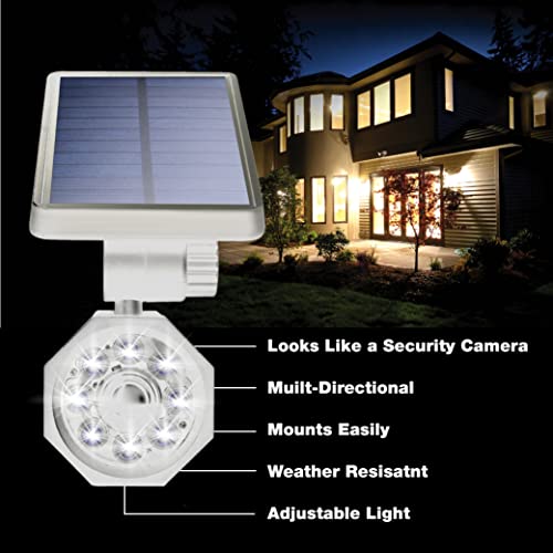 Bell+Howell Bionic Spotlight White Solar Outdoor Lights with Motion Sensor Super Bright 8 Bulb LED Lights Waterproof Landscape Security Lights for Patio Garden Solar Lights Outdoor As Seen On TV