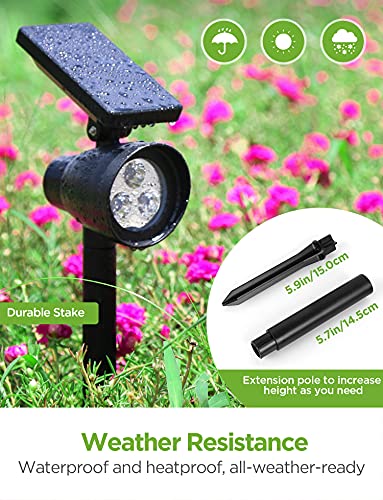 InnoGear Solar Lights, 2-in-1 Waterproof 3 LED Solar Spotlights Adjustable Wall Light Landscape Lighting Security Light Outdoor Auto On/Off for Patio Deck Yard Garden Driveway, Pack of 4