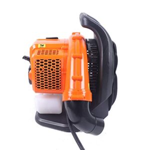 42.7cc Horizontal Bar Air-Cooled 2 Stroke Backpack Gas Powered Leaf Blower Snow Blowing Machine Grass Blower 6800r/min for Outdoor Lawn Garden Yard Cleaning