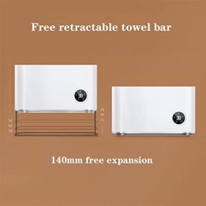 Outdoor Garden Heater Ceramic Heater, Wall Mounted Bathroom Heater with Touch Screen and Retractable Towel Bar, 2200W Fast Heating, 3 Modes, 2H Timer, Overheating Protection Patio