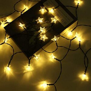 2-Pack Each 40FT Star Solar String Lights Outdoor Ramadan Decorations, 200 LED Solar Outdoor Lights with 8 Lighting Modes, Star Ramadan Lights for Tree Garden Patio Party Decorations (Warm White)