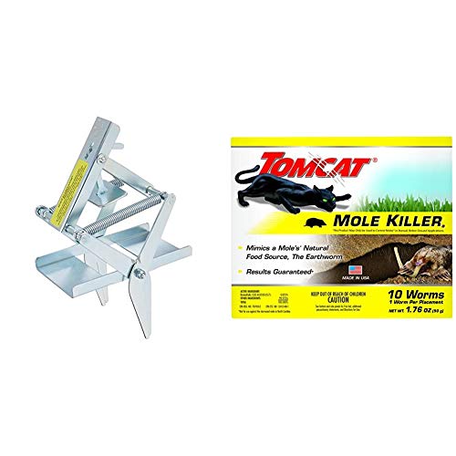 Wire Tek 1001 EasySet Mole Eliminator Trap & Tomcat Mole Killer-Worm Bait: Ready-to-Use, Includes 10 Worms per Box, Not Available in AK,HI,NY,MT