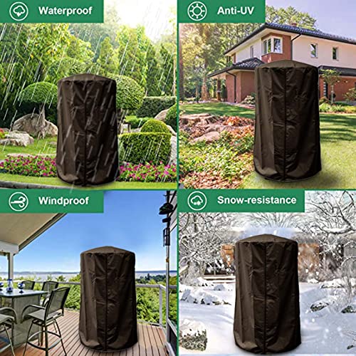 Patio Heater Covers, Waterproof Heavy Duty Dustproof Sunlight-Resistant Oxford Coated Fabric Propane Heater Covers for Outdoor Garden for All Weather Protection (Grey)