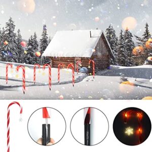 Christmas Candy Cane Pathway Marker Lights, 8 Modes Set of 8 Solar Christmas Candy Cane Lights, Outdoor Christmas Decorations Solar Candy Cane Lights for Holiday Walkway Patio Garden