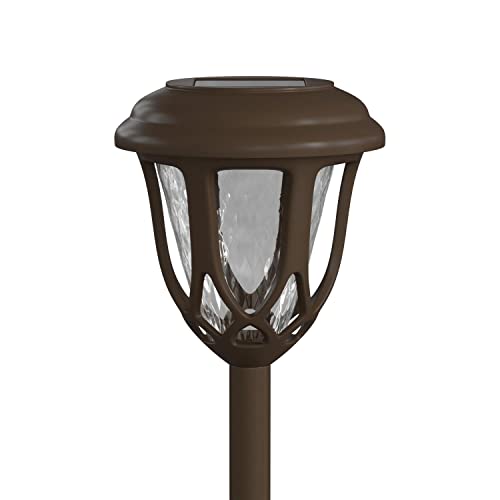 Flash Furniture DN-SL114-8-BR-GG 8 Pack Tulip Design LED Weather Resistant Outdoor Solar Powered Lights for Pathway, Garden, & Yard, Brown