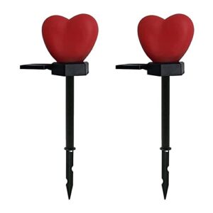 COCEQUC Valentine's Day Solar Stake Lights Red Heart Waterproof Lights Landscape Garden LED Heart Light Warm White Solar Pathway Lights Patio Lawn Outdoor Solar Lights for Walkway Backyard Decoration