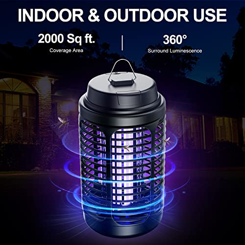 Bug Zapper Outdoor, Mosquito Zapper with Dusk to Dawn Light Sensor, 18W Electric Fly Zapper, Waterproof Mosquito Killer, Mosquito Repellent Outdoor, Fly Trap for Home, Garden, Outdoor Mosquito Control