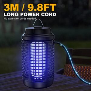 Bug Zapper Outdoor, Mosquito Zapper with Dusk to Dawn Light Sensor, 18W Electric Fly Zapper, Waterproof Mosquito Killer, Mosquito Repellent Outdoor, Fly Trap for Home, Garden, Outdoor Mosquito Control