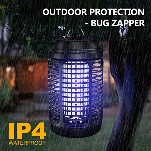Bug Zapper Outdoor, Mosquito Zapper with Dusk to Dawn Light Sensor, 18W Electric Fly Zapper, Waterproof Mosquito Killer, Mosquito Repellent Outdoor, Fly Trap for Home, Garden, Outdoor Mosquito Control
