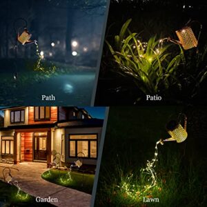 Solar Watering Can Lights Garden Outdoor Solar Powered Lantern Shower Lights Waterproof Creative Decor for Patio Yard Pathway Walkway with Extra Long Wire and Brighter Gardening Gift (Warm White)