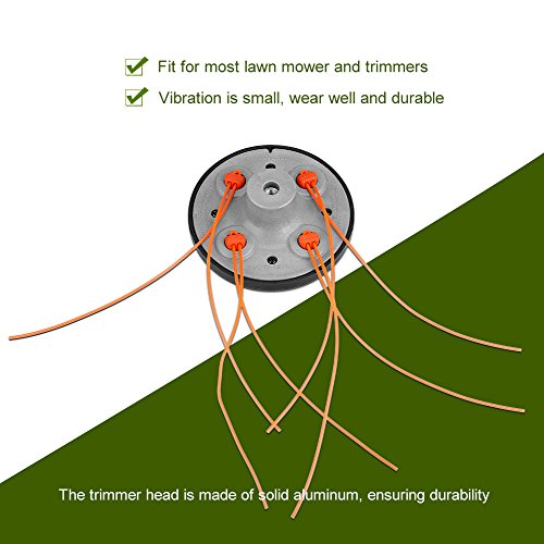 Universal 4 Line Bump Trimmer Head Mower Gear Box Head String Set Grass Brush Cutter Accessory Power Tools for Garden Lawn Patio,Lawn Mower Accessories