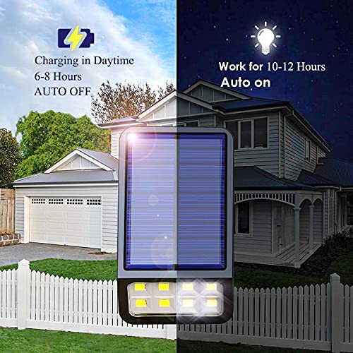 LOHAS LED Solar Fence Lights Outdoor, IP65 Waterproof Solar Deck Lights, Super Bright 6000K Solar Wall Lights, Auto On/Off Solar Lights, Ideal for Patio, Front Door, Backyard, Garage, Garden, 4 Pack