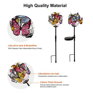 Outdoor Solar Lights Butterfly Lights Garden Decorative Solar Stake Lights with Butterflies Decor Powered Waterproof for Patio Garden Yard Pathway 2 Pack 