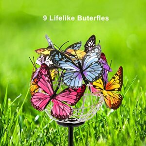 Outdoor Solar Lights Butterfly Lights Garden Decorative Solar Stake Lights with Butterflies Decor Powered Waterproof for Patio Garden Yard Pathway 2 Pack 